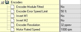 4 PROGRAMMING Within the Encoders branch of the PC Programmer, there are the following parameters.