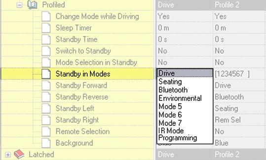 7.26 STANDBY TIME - (SBYTM) This sets a period of time of joystick inactivity before Standby Mode is entered. The programmable range is 0 to 200 seconds.