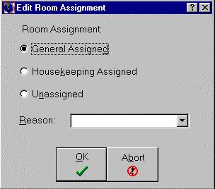 Assigning Rooms, Viewing Discrepancies, and Setting the Linen Cycle To view a particular room: In the Room Assignment dialog box, in the From Room field, type the number of the room you want to view.