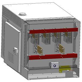 Operation AC cable termination area Lock (side) Figure 9. View of inside the enclosure at the side.