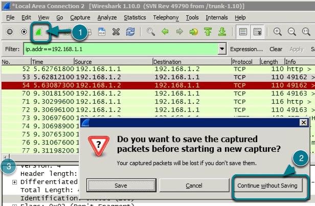 Verify QOS settings on vapp traffic Navigate back to the Wireshark application that is running in the RDP session for the