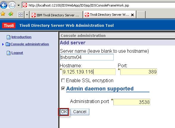 6. Select the Admin daemon supported check box to enable the administration port control. 7. Specify the port numbers or accept the defaults. 8.
