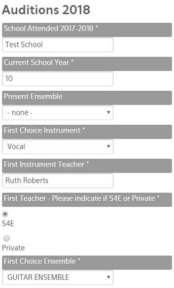 REGISTER FOR CENTRAL ENSEMBLE AUDITIONS 2017-2018 This page will allow the parent or guardian to register one or more of the children they have responsibility of, for an audition for a central