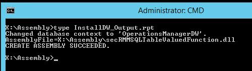rpt will be generated. 5. If you are going to run reports from the SCOM DW data base, run the script named InstallDW.cmd. A log file named InstallDW_Output.
