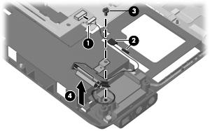 4. Remove the Bluetooth module and cable (4) from the base enclosure. Speaker Reverse this procedure to install the Bluetooth module.