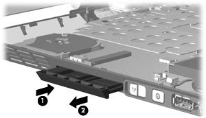 3. Remove the ExpressCard slot bezel (2). 4. Position the computer with the front toward you. 5. Remove the Phillips PM2.0 5.0 screw that secures the system board to the base enclosure. 6.