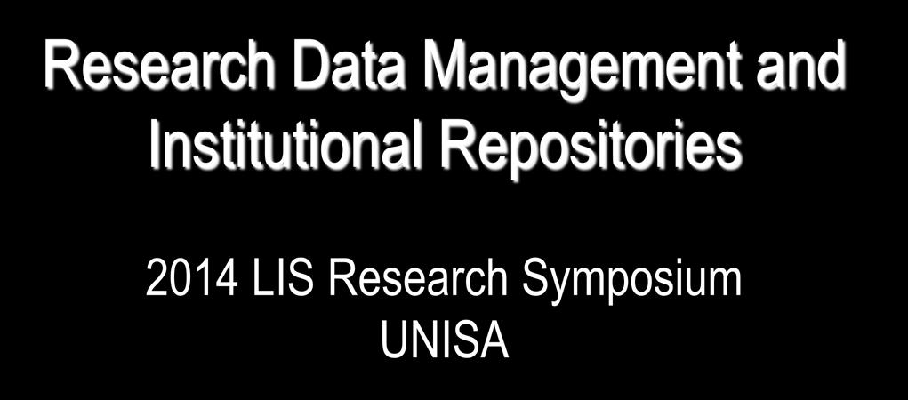 Research Symposium UNISA Dr Lucia