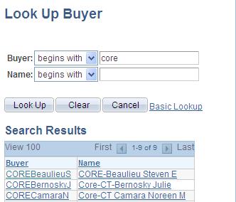 Buyer - If the Buyer information does not default in, you can enter part of the buyer s last name and click the look up icon to look up the