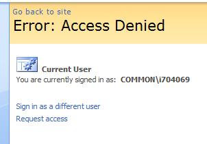 First Time Accessing A New SharePoint Page The first time you access a SharePoint you will see the message Error: Access