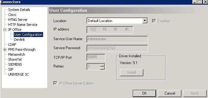 6.2. Administer Connectors From the DuVoice server, select Start All Programs DuVoice System Configuration. The System Configuration screen is displayed. Select Features Connectors from the top menu.