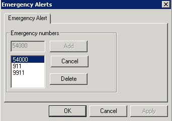 Type in a number that is considered as an Emergency Number in Emergency Numbers