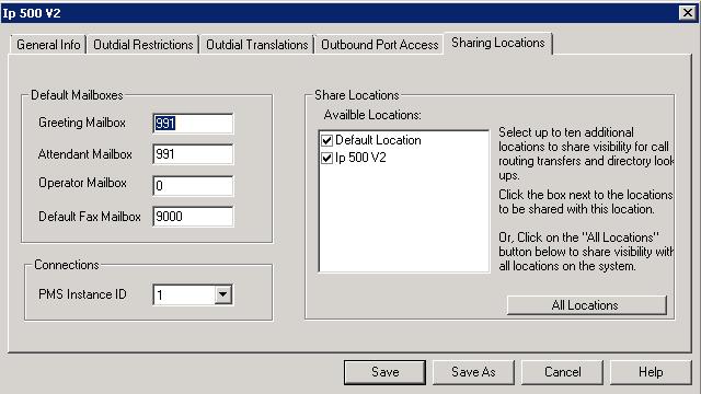 Follow the screen to create a new location for IP Office 500 V2.