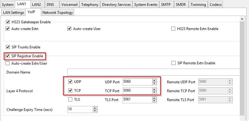 5.3. Administer SIP Registrar Select the VoIP sub-tab. Make certain that SIP Registrar Enable is checked, as shown below.