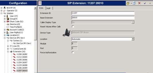 5.4. Administer SIP Extensions for DuVoice From the configuration tree in the left pane, right-click on Extension and select New SIP Extension from the pop-up list to add a new SIP