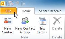 print contacts. 1. Click the File tab on the Ribbon.