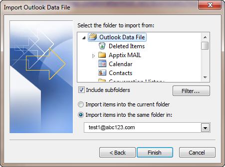 PST Admin for Outlook 2013 9 (continued after the Public Folders subsection below) NOTE: At this point, if you wish to import Public Folders, find the Public Folders option in the Import items into