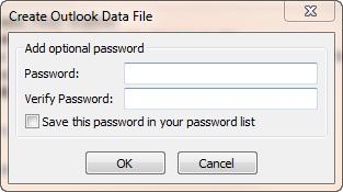 then click [Finish]. The Create Outlook Data File dialog displays: 10.