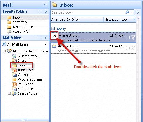 Page 173 of 245 Recall Messages - Outlook Application RECALLING MESSAGES FROM STUBS If your administrator has configured this capability, you can recall archived messages directly from Outlook.