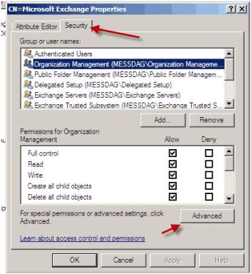 Using ADSIEDIT navigate to Configuration Services Microsoft Exchange. 2.