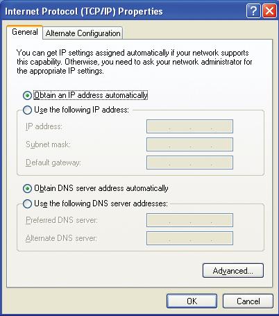 Here s how to configure the network adapter to obtain an IP address automatically for the