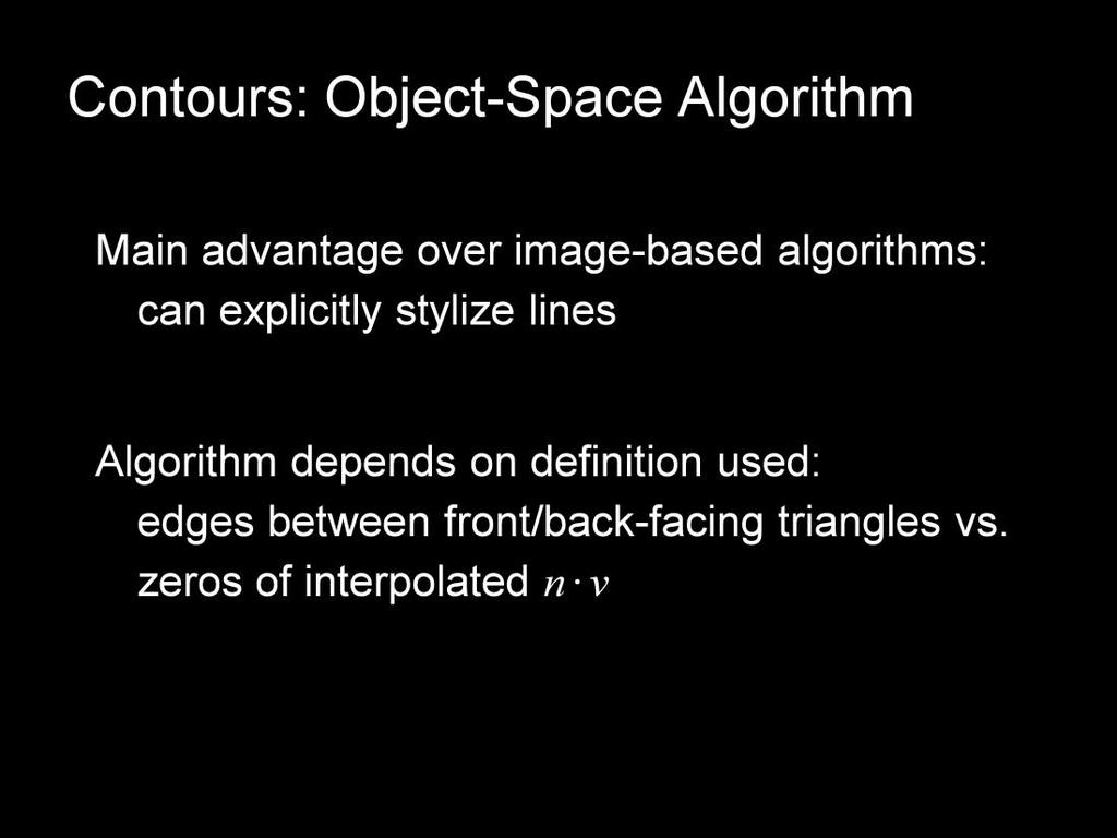 Let s now move to object-space algorithms for contour extraction.