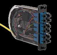 These features provide the capacity to outfit a standard 4RU rack-mount panel with up to 288-fiber interconnections.