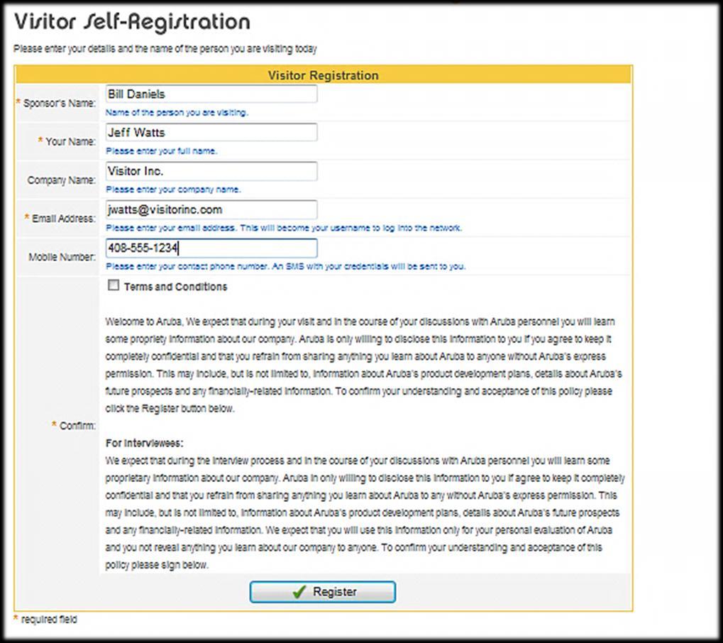 Guest Self-Registration Self-provisioning