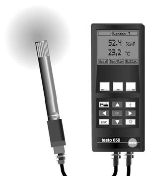 The humidity and temperature value is adjusted to the reference probe via the menu item Probe - Probe adjustment. Humidity adjustment is deleted via Probe reset. Temperature adjustment is retained.
