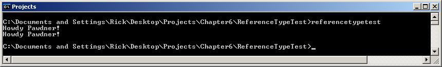 Chapter 6: Simple C# Programs Types Figure 6-6: The Results of Running Example 6.