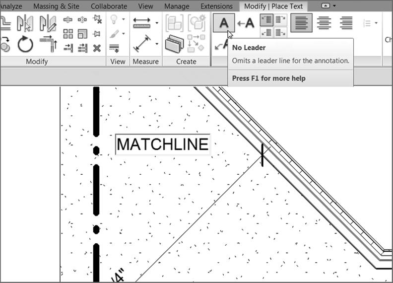 Adding Match Lines 607 In this procedure, you ll place a piece of text that says MATCHLINE along the match line and add a view reference to each side of the match line. Follow these steps: 1.