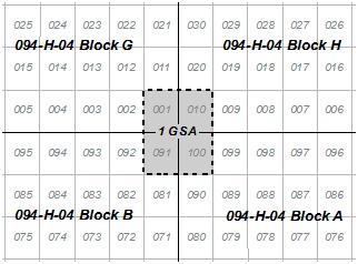 The centre of one GSA of the PNG grid is the intersection of 4 blocks of the grid.