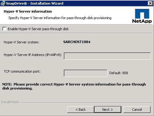 Type the IP address of the Hyper-V server. 15.