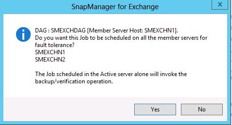 9. Click Schedule to use Windows Task Manager to schedule the backup process. 10. Click Yes in the confirmation message to open the Schedule Jobs window.