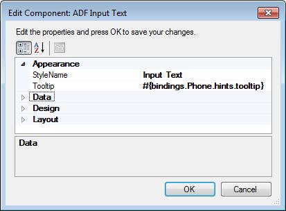 Displaying Tooltips in ADF Desktop Integration Components 10.6.2 How to Add a Tool Tip to a Form-Type Component You configure the Tooltip property of component that you want to render a tooltip.