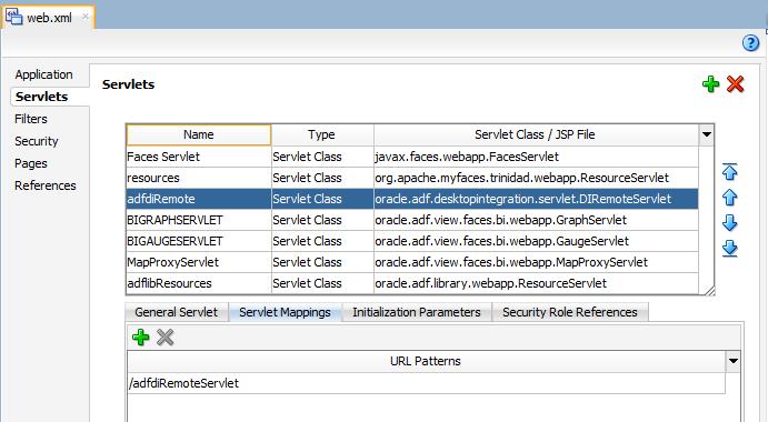 Configuring the ADF Desktop Integration Servlet Table D-1 Values to Enable adfdiremote Servlet For this property... Name Type Servlet Class/JSP file Enter this value... adfdiremote Servlet Class oracle.
