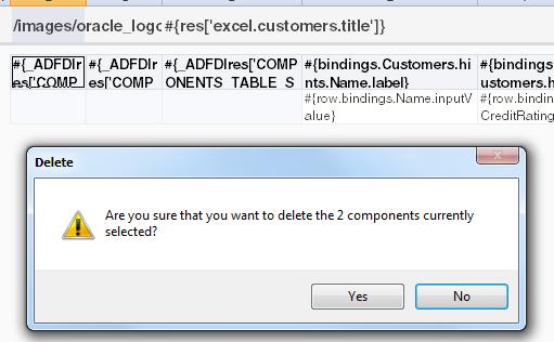 Exporting and Importing Excel Workbook Integration Metadata Figure 5-17 Removing Multiple ADF Desktop Integration Components While removing the components, make a note of the following: To delete a