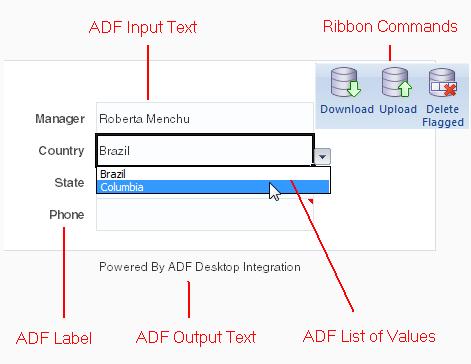 About ADF Desktop Integration Form-Type Components Figure 6-1 shows some of these components.