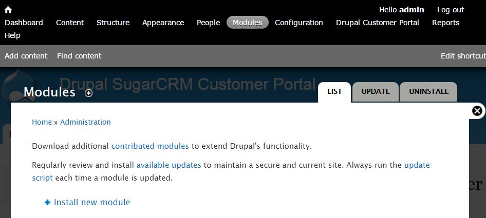 Installation Drupal Manual Plug-in installation To install a new module login to your Drupal admin account and navigate to Modules.