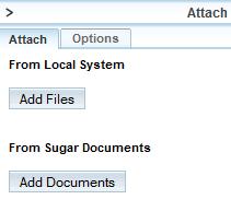 Khu vực đính kèm file hoặc tài liệu Khu vực hộp mail cá nhân. Có thể có nhiều hộp mail cá nhân cho mỗi người dùng trong SugarCRM 4.