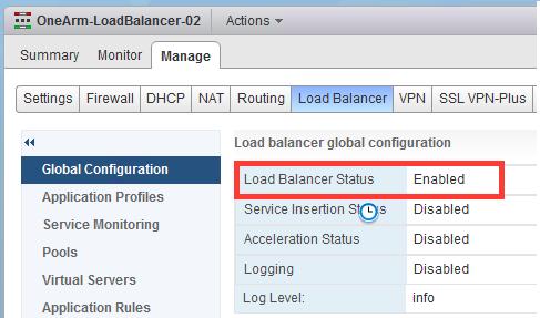 load balancer is listed as Up. b Verify the firewall is Enabled.