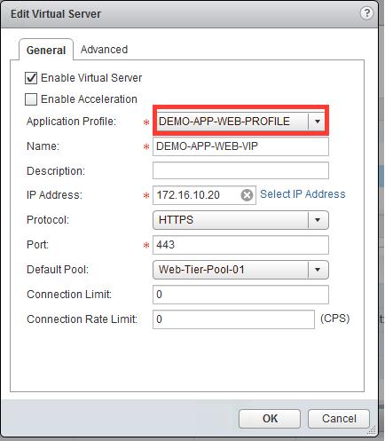 Verify that IP address for the virtual server is added to an interface.
