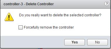 If controller deletion succeeds only partially, and an entry is left behind in the NSX Manager database in a Cross-vCenter NSX environment, use the DELETE api/2.0/vdn/controller/external API.
