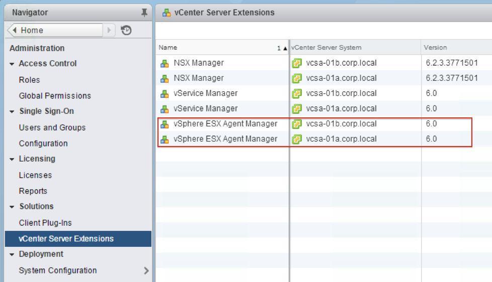 Logs and Services of the vsphere ESX Agent Manager (EAM) EAM logs are included as part of the vcenter log bundle. Windows C:\ProgramData\VMware\vCenterServer\logs\eam\eam.