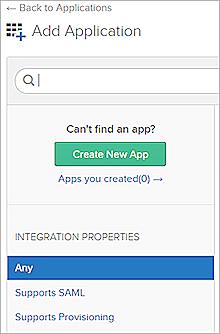 The Create a New Application Integration dialog box appears.