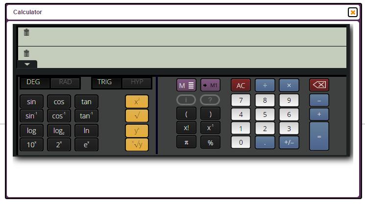 Using the calculator For those questions where a calculator is required you can select the tab in the top right of the screen.