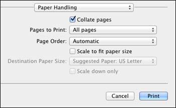 Parent topic: Printing with the PostScript (PS3) Printer Software - Mac OS X Sizing Printed Images - PostScript Printer Software - Mac OS X You can adjust the size of the image as you print it by