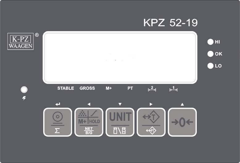 Descritption : KPZ 52-19 Descritption : KPZ 52-19 / 52-72 Robust external case made from ABS including a water-proof front keypad with large function keys.
