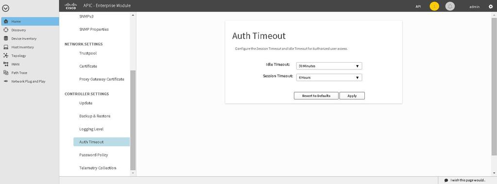 Configuring the Authentication Timeout Configuring the Authentication Timeout You can configure authentication timeouts that require the user to log back into the controller with their credentials