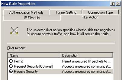 From the Security Methods tab, verify that the Negotiate security option is enabled, and deselect the Accept unsecured