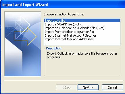 Before you IMPORT, you must EXPORT the file from your current email program (Outlook